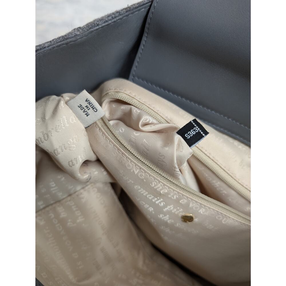 Kate Spade Gray Wool and Leather Dazzle Dot Bag with Storybook Lining - Picture 11 of 15